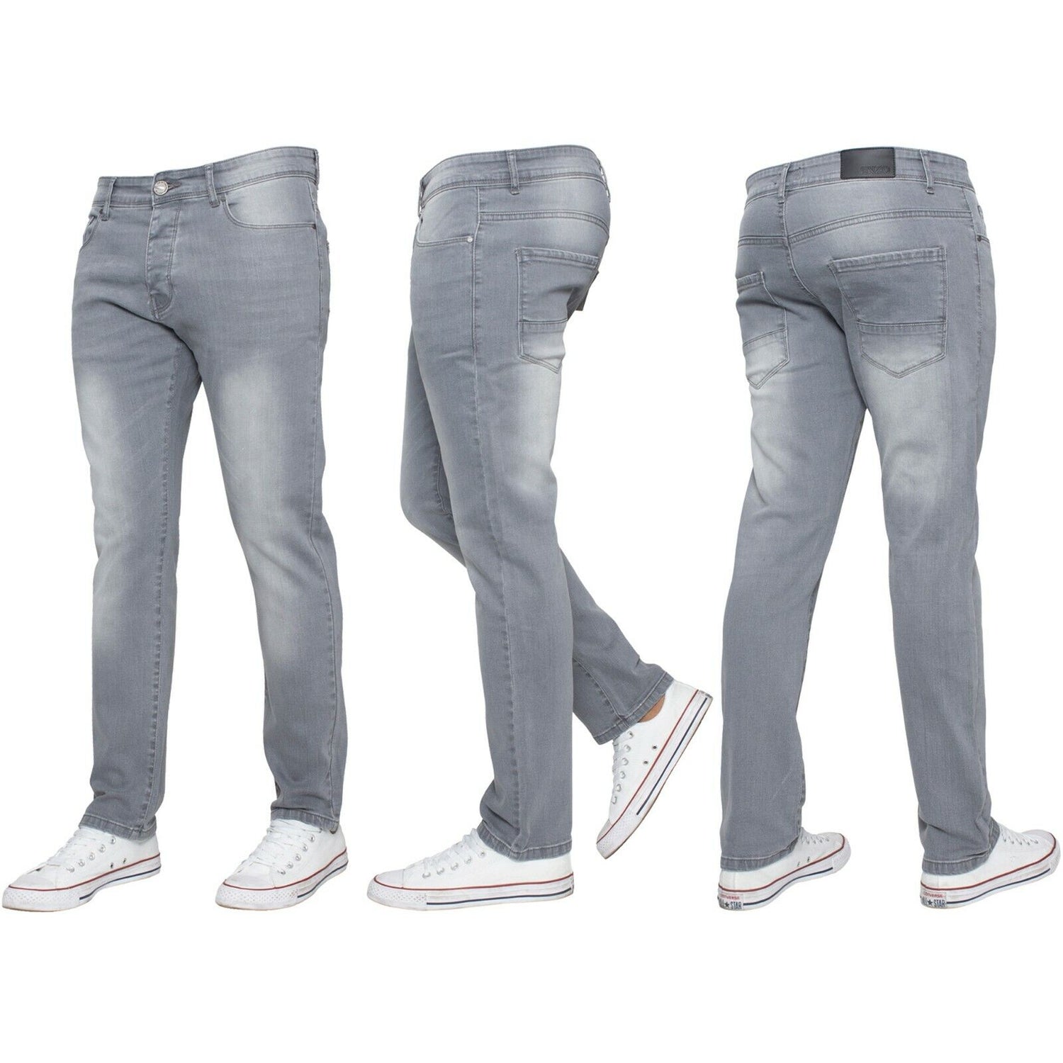 Kruze Mens Jeans Skinny Stretch Slim Fit Flex Denim Trouser Pants UK Waist Sizes