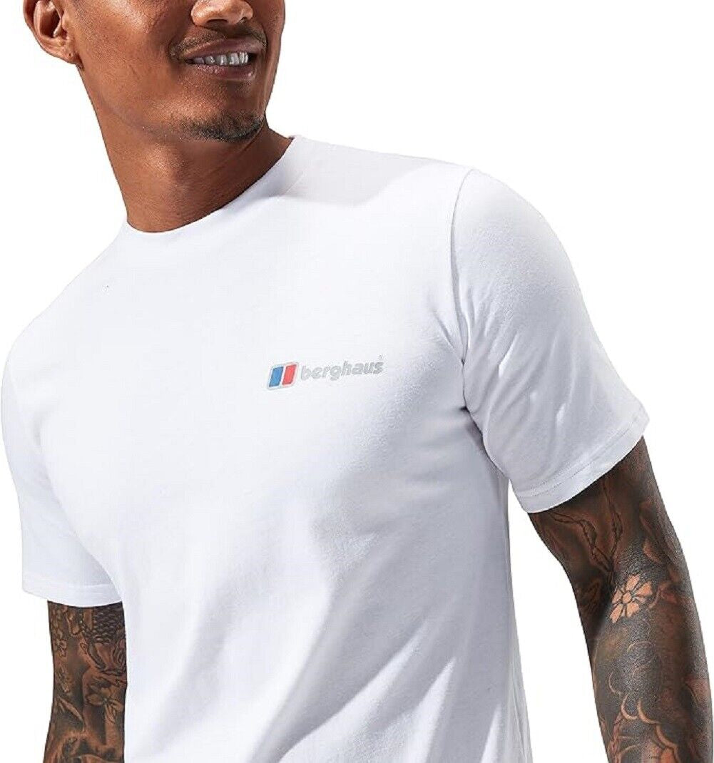 Mens Berghaus T Shirt Organic 100% Cotton Classic Logo Crew Neck Tee