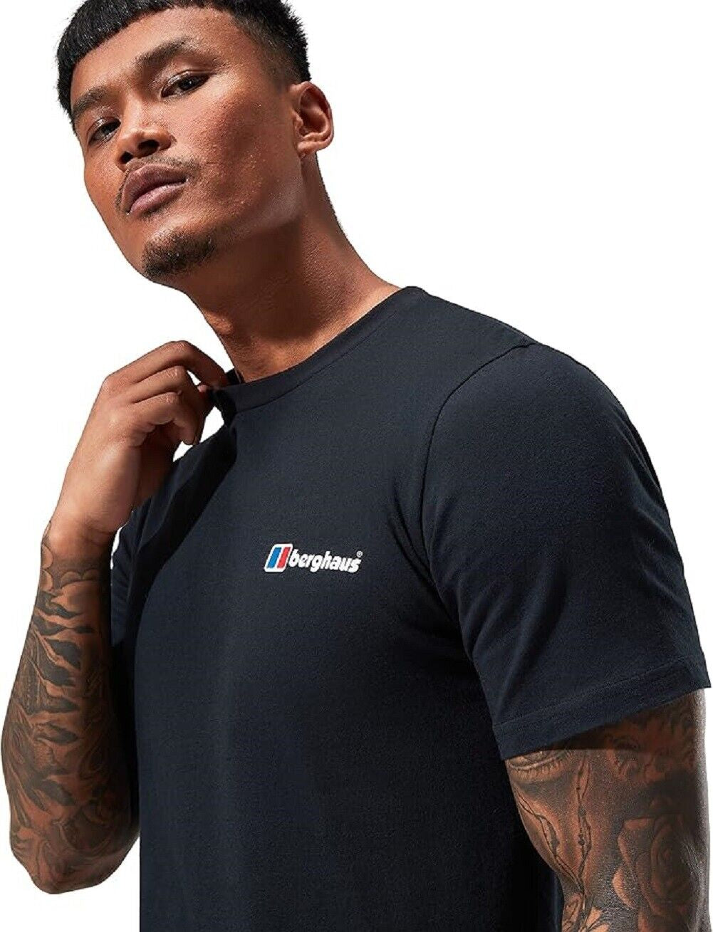 Mens Berghaus T Shirt Organic 100% Cotton Classic Logo Crew Neck Tee